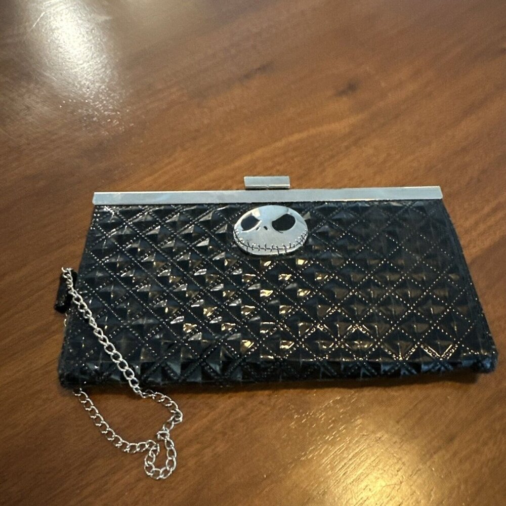 VGUC Tim Burtons The Nightmare Before Christmas Wallet Disney Black Quilted